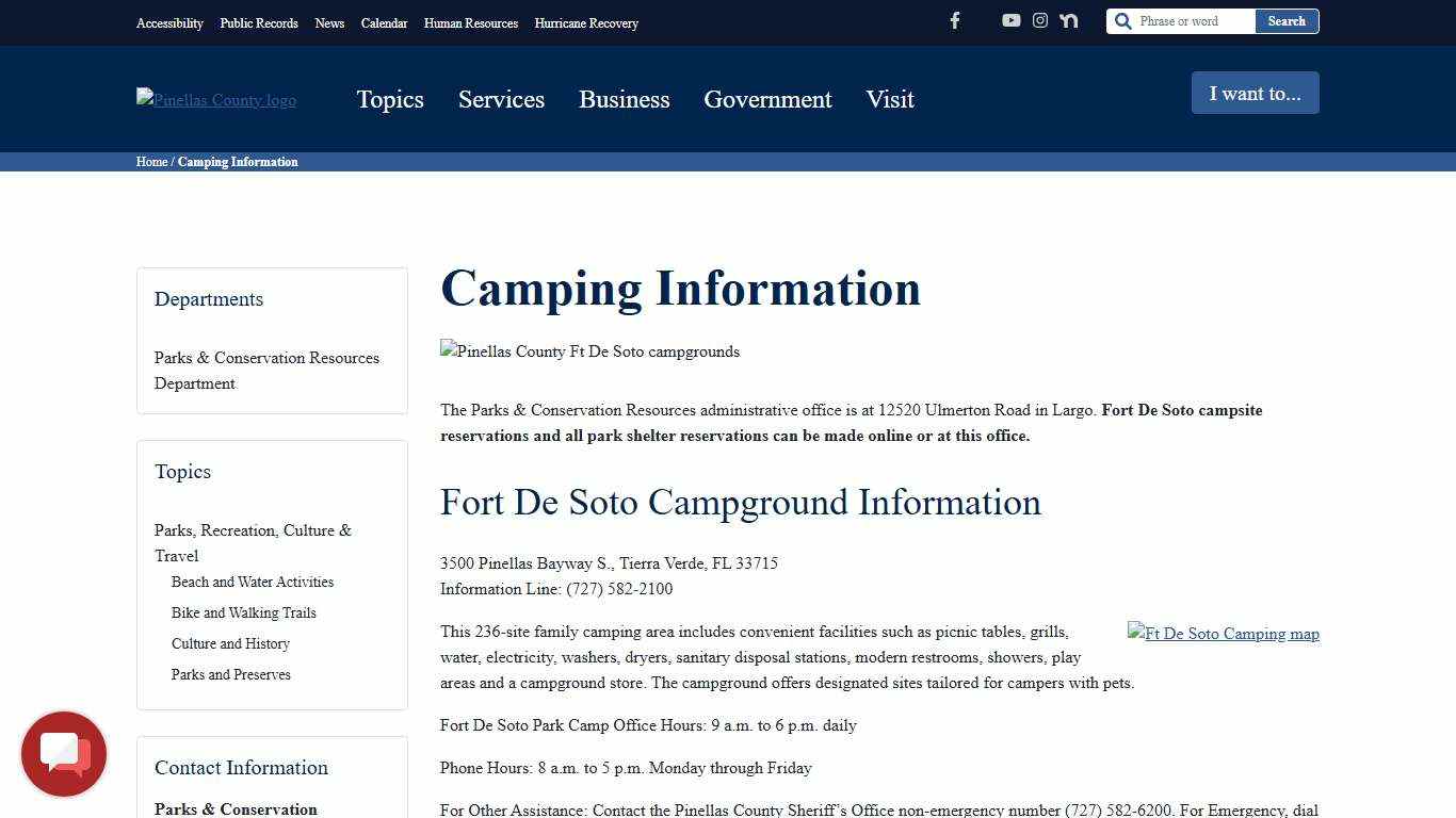Camping Information - Pinellas County